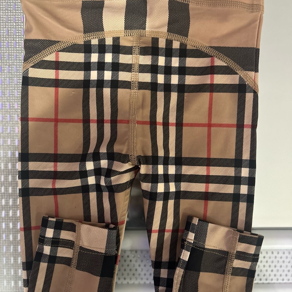 Burberry Kids Tan Plaid Leggings 18M